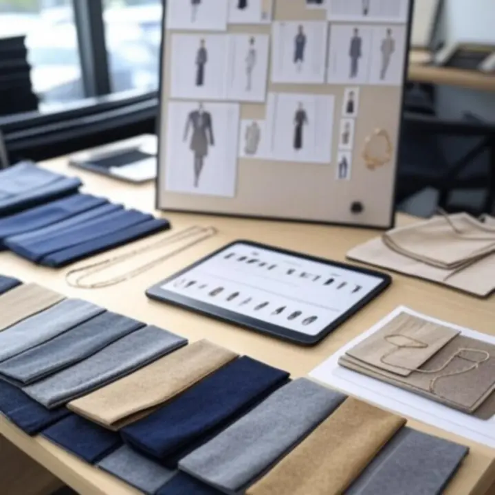 Style inspiration board with trending color palettes and fabric swatches